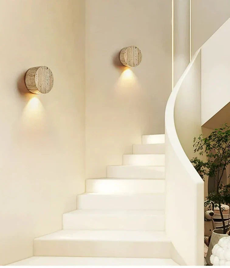AuraStone - Natural Travertine Sconce