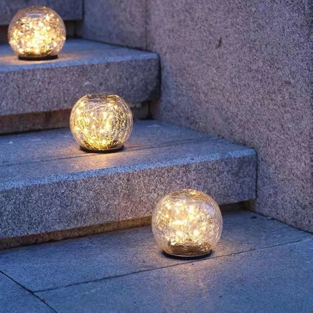 Elegant Solar Garden Lamp - Automatic Outdoor Lights with Crystal Design