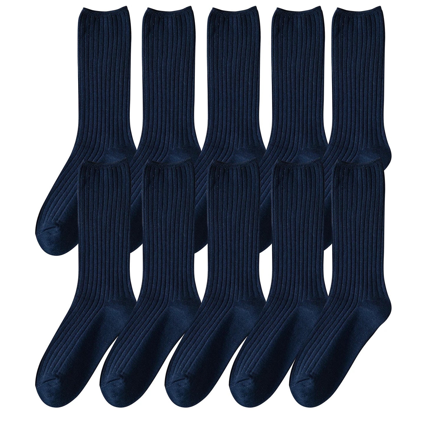 Retro Cotton Loose Socks – 10 Pairs of Autumn & Winter Warmth