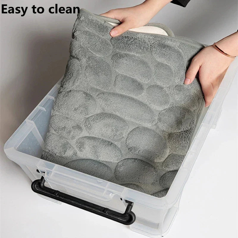 Cobblestone Embossed Non-Slip Bath Mat for Bathroom
