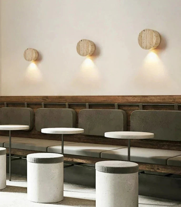 AuraStone - Natural Travertine Sconce