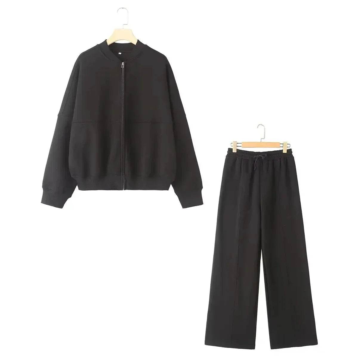 Ella's Cozy Zipper Cardigan Set - Effortless Fall Fashion