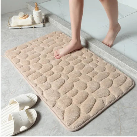 Cobblestone Embossed Non-Slip Bath Mat for Bathroom