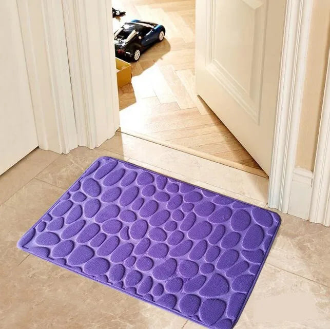 Cobblestone Embossed Non-Slip Bath Mat for Bathroom