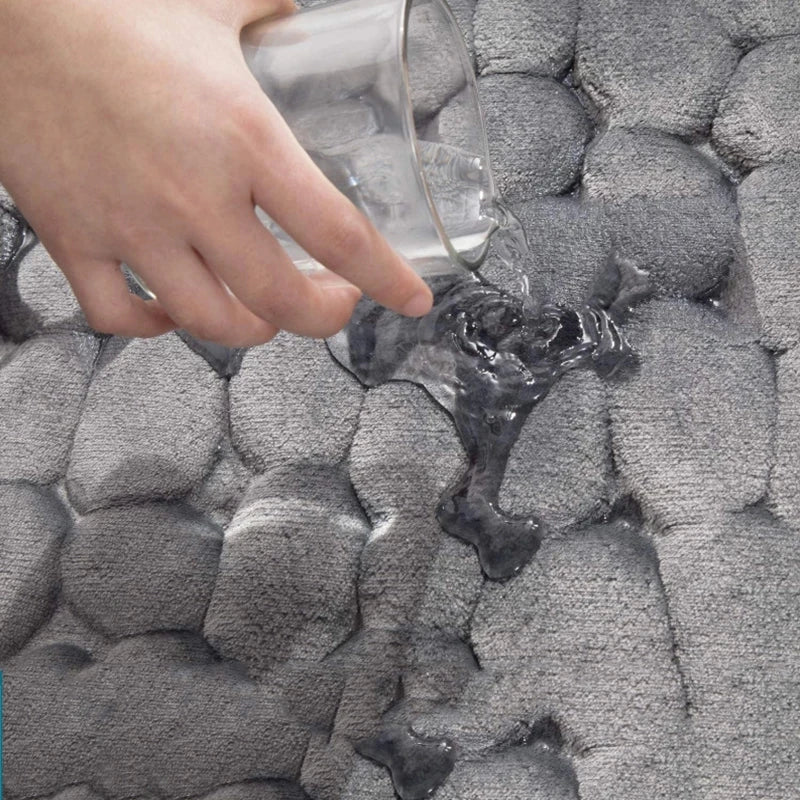 Cobblestone Embossed Non-Slip Bath Mat for Bathroom