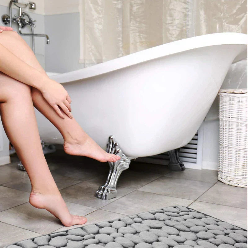 Cobblestone Embossed Non-Slip Bath Mat for Bathroom