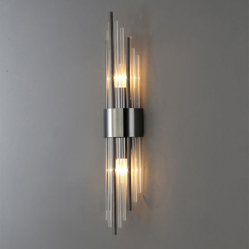 RadiantCrown – Gold Crystal Wall Lamp with Durable Build