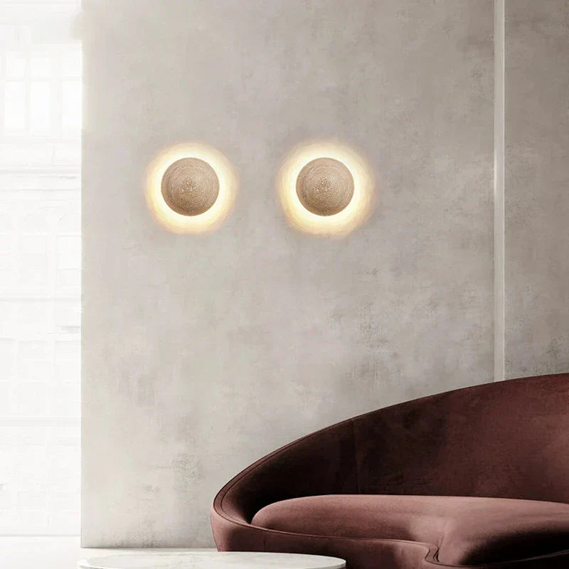 MarbleGlow - Half-Round Stone Wall Lamp