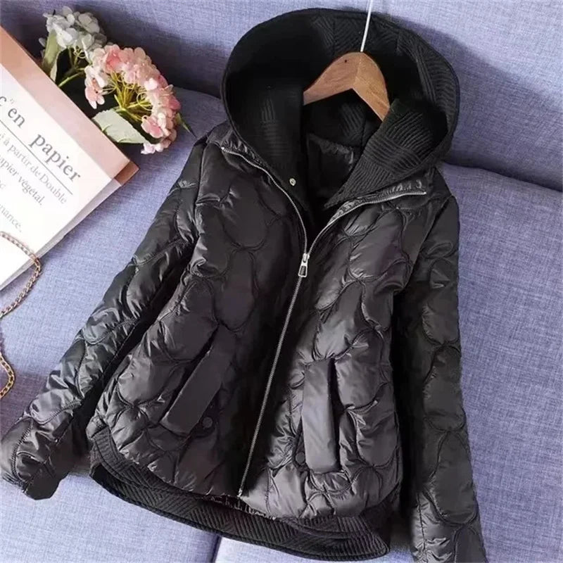 Nina Hooded Winter Parka Jacket - 2024 Thick Cotton Padded Coat for Women