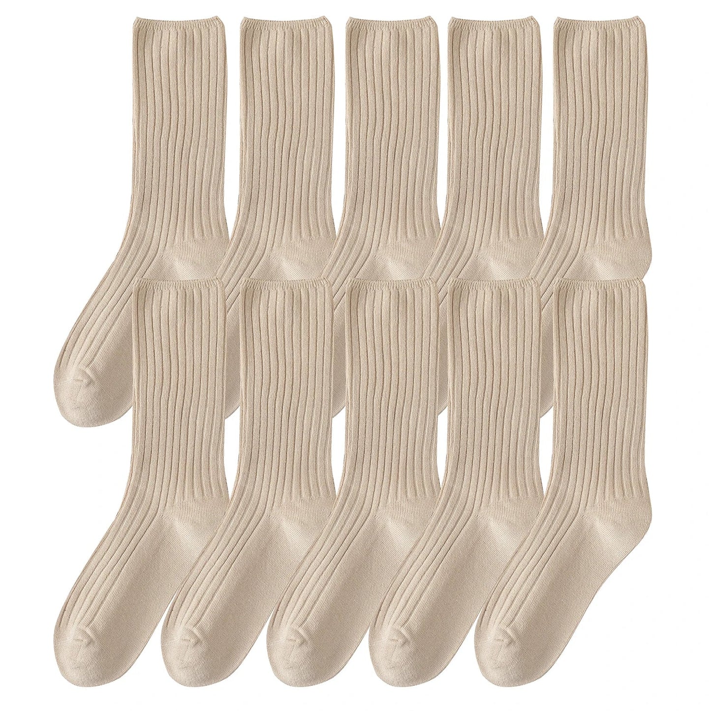 Retro Cotton Loose Socks – 10 Pairs of Autumn & Winter Warmth