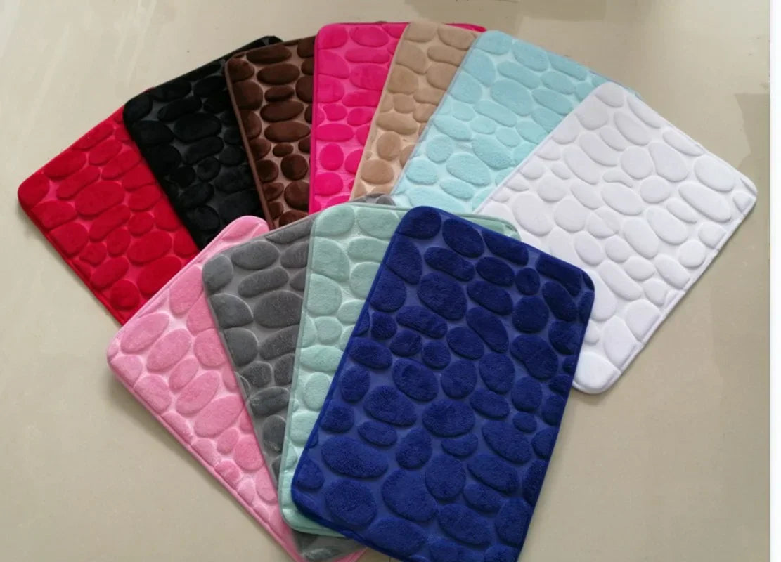 Cobblestone Embossed Non-Slip Bath Mat for Bathroom