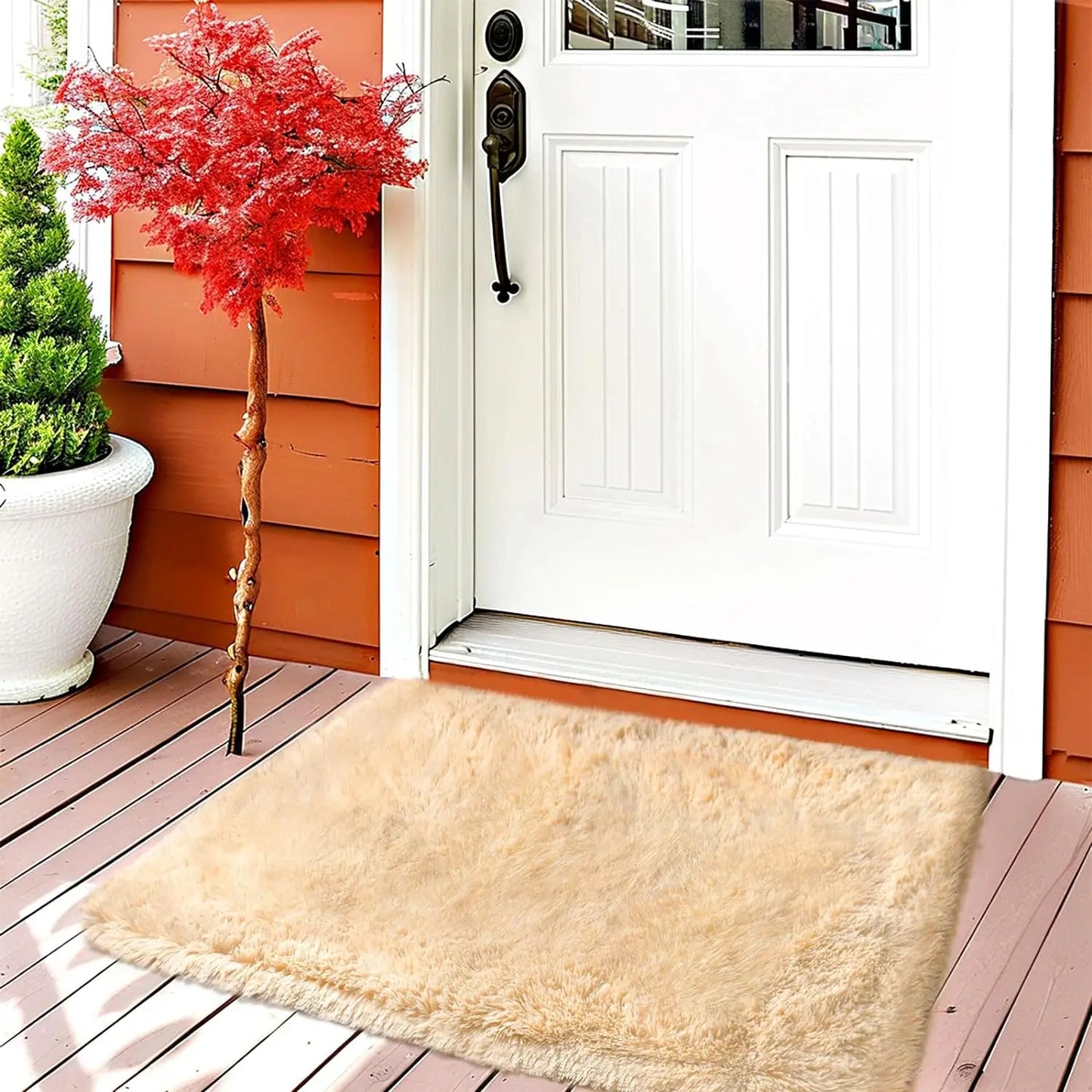 VIKAMA Simple Ins Style Silk Wool Floor Carpet Soft Comfortable Warm Cloakroom Bedroom Living Room Carpet Sofa Cushion Rugs
