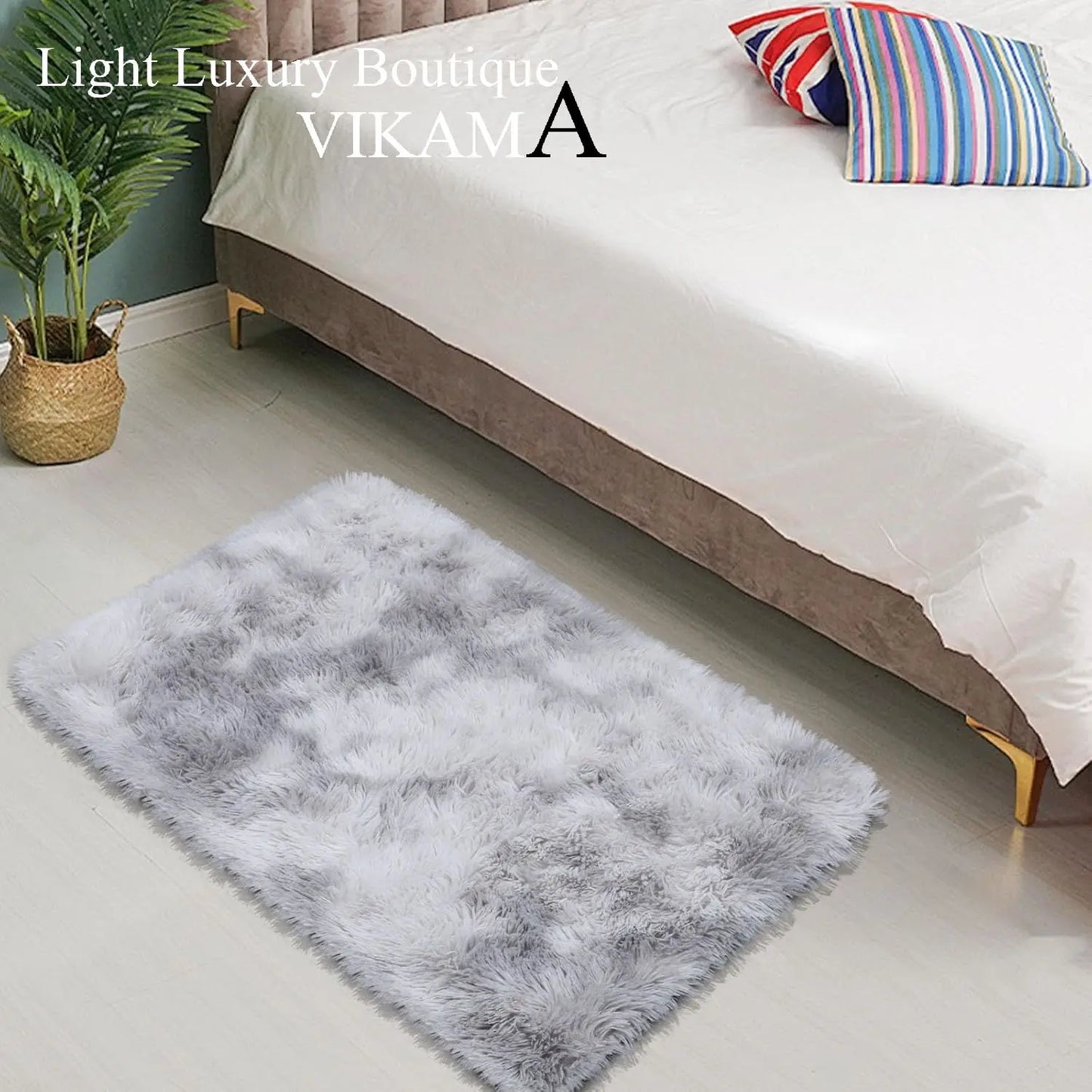 VIKAMA Simple Ins Style Silk Wool Floor Carpet Soft Comfortable Warm Cloakroom Bedroom Living Room Carpet Sofa Cushion Rugs