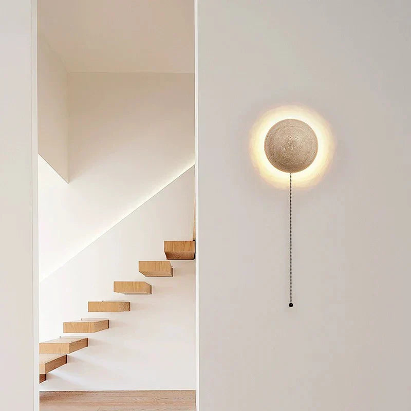 MarbleGlow - Half-Round Stone Wall Lamp