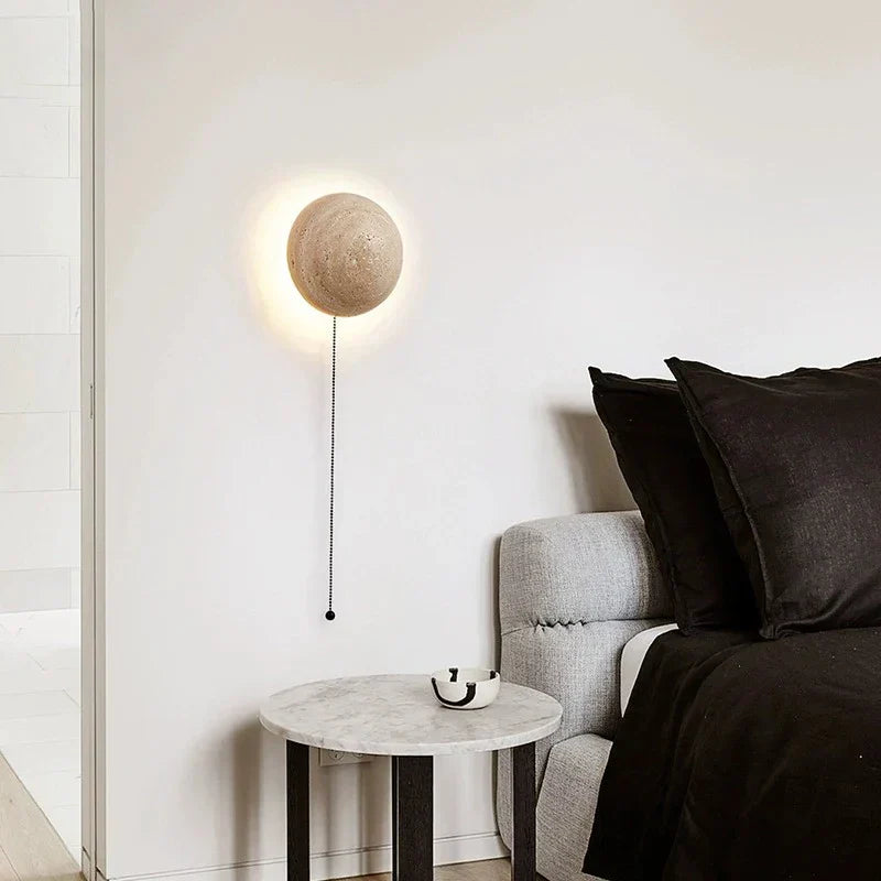 MarbleGlow - Half-Round Stone Wall Lamp