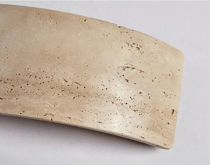 AuraGlow – Contemporary Wall Light Featuring Travertine and Glass