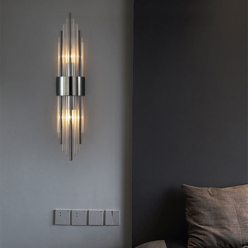 RadiantCrown – Gold Crystal Wall Lamp with Durable Build
