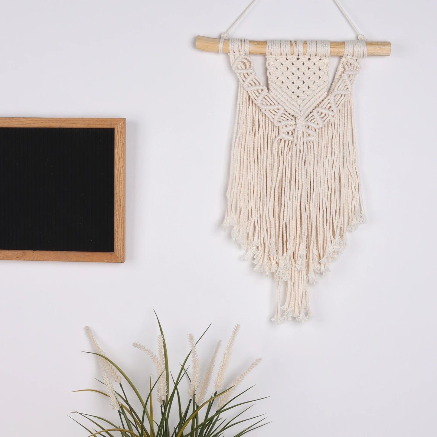 Boho Macrame Wall Hanging – Hand-Woven Geometric Tapestry for Dorm & Home Decor