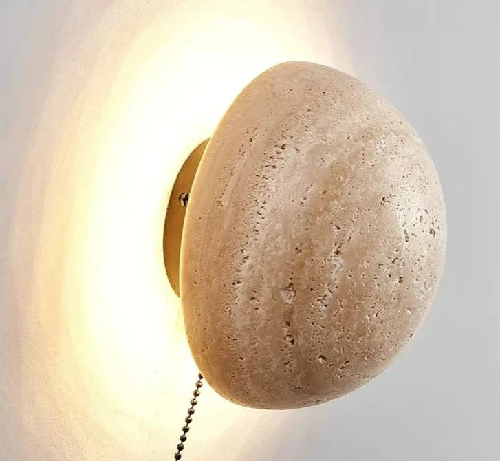 MarbleGlow - Half-Round Stone Wall Lamp