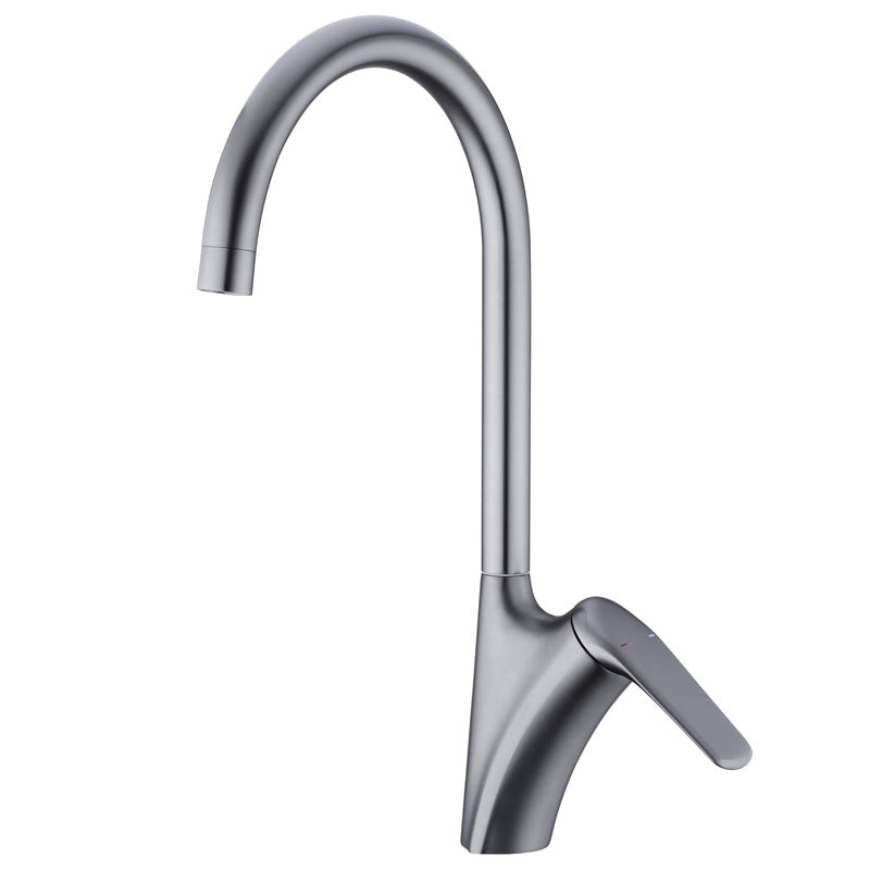 Brushed Mixer Tap Deck Mounted Swivel Kitchen Faucet