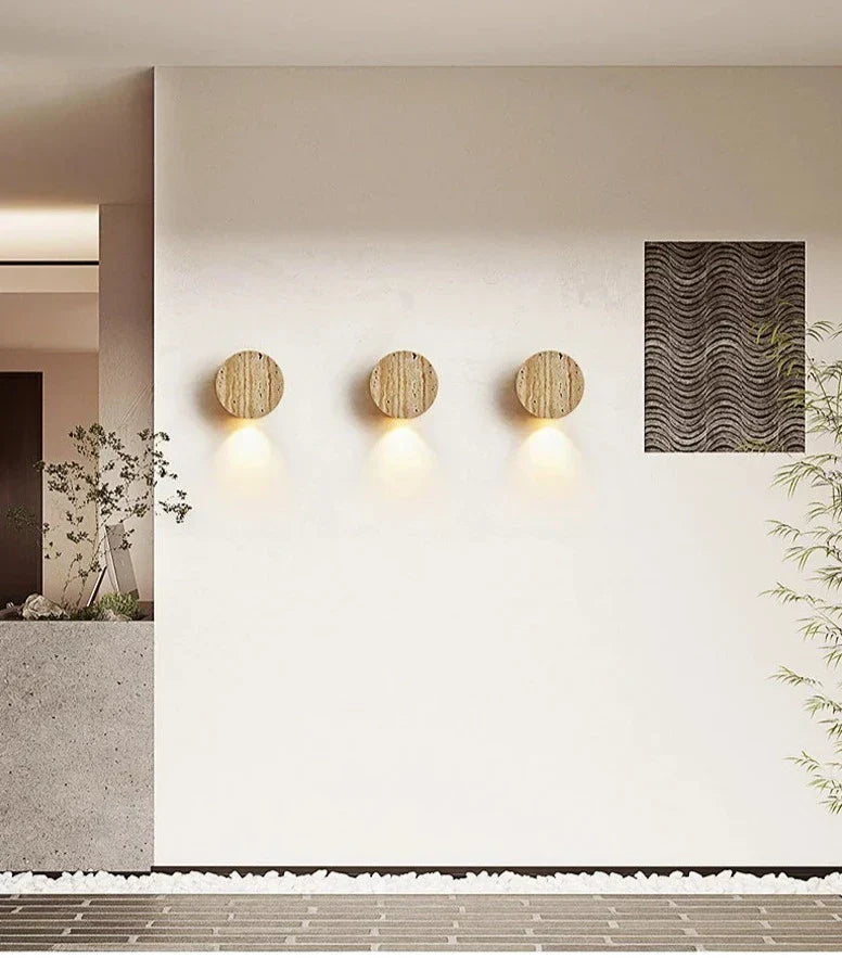 AuraStone - Natural Travertine Sconce