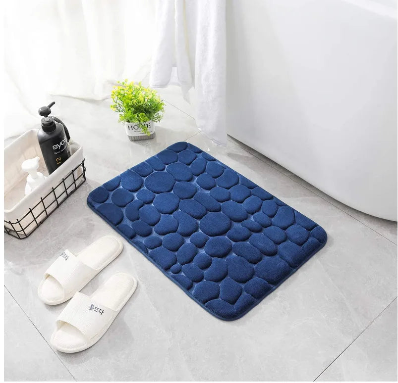 Cobblestone Embossed Non-Slip Bath Mat for Bathroom