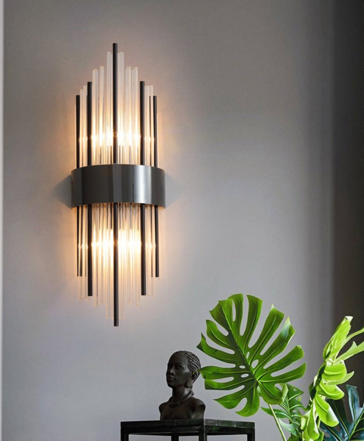 RadiantCrown – Gold Crystal Wall Lamp with Durable Build