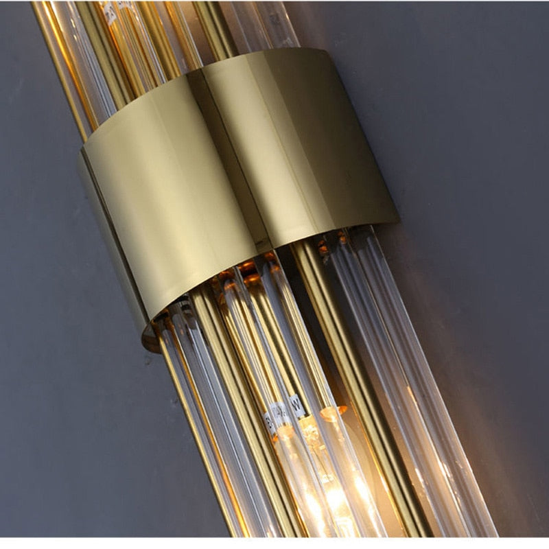RadiantCrown – Gold Crystal Wall Lamp with Durable Build