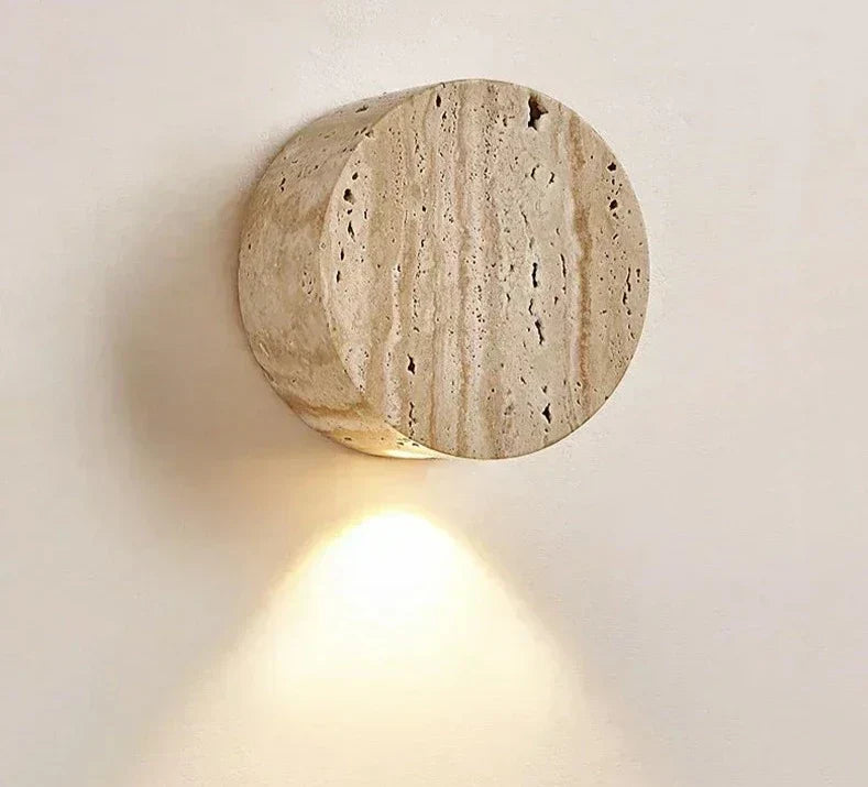 AuraStone - Natural Travertine Sconce