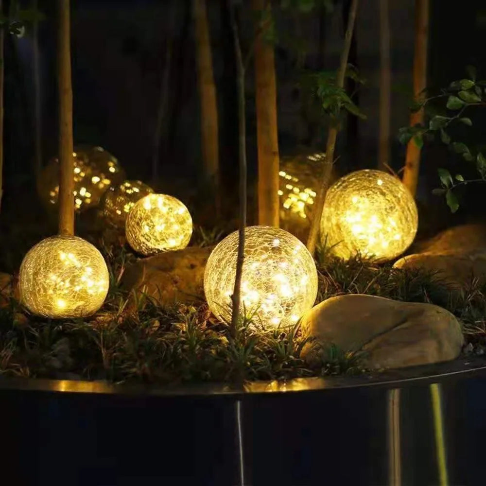 Elegant Solar Garden Lamp - Automatic Outdoor Lights with Crystal Design