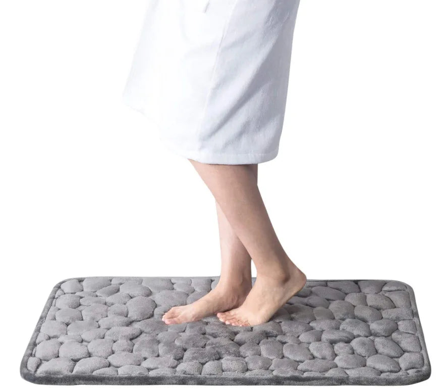 Cobblestone Embossed Non-Slip Bath Mat for Bathroom