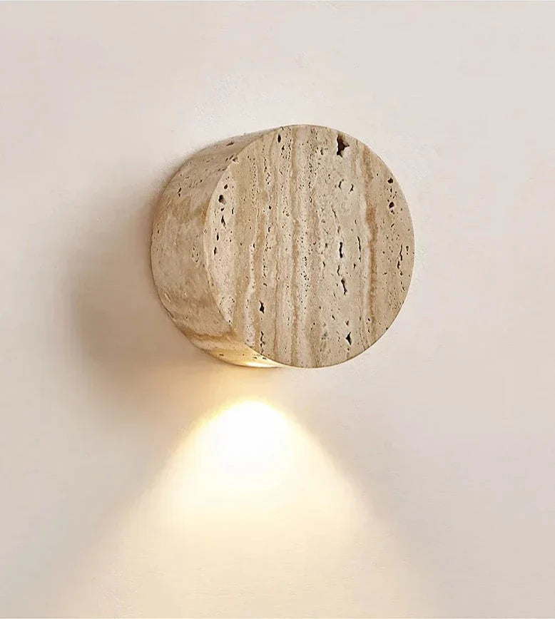 AuraStone - Natural Travertine Sconce