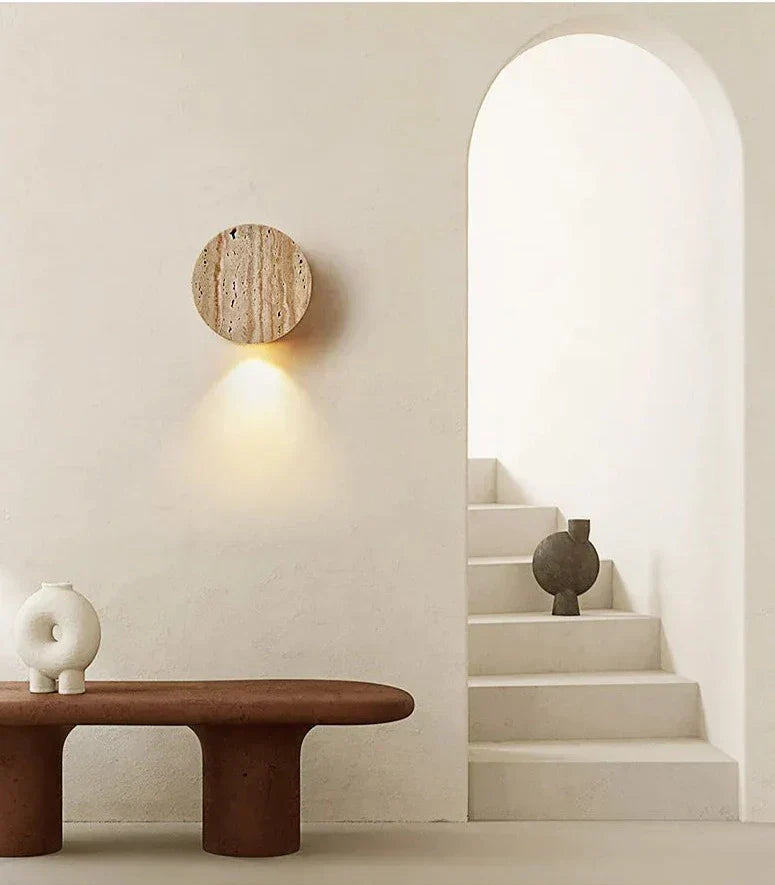 AuraStone - Natural Travertine Sconce