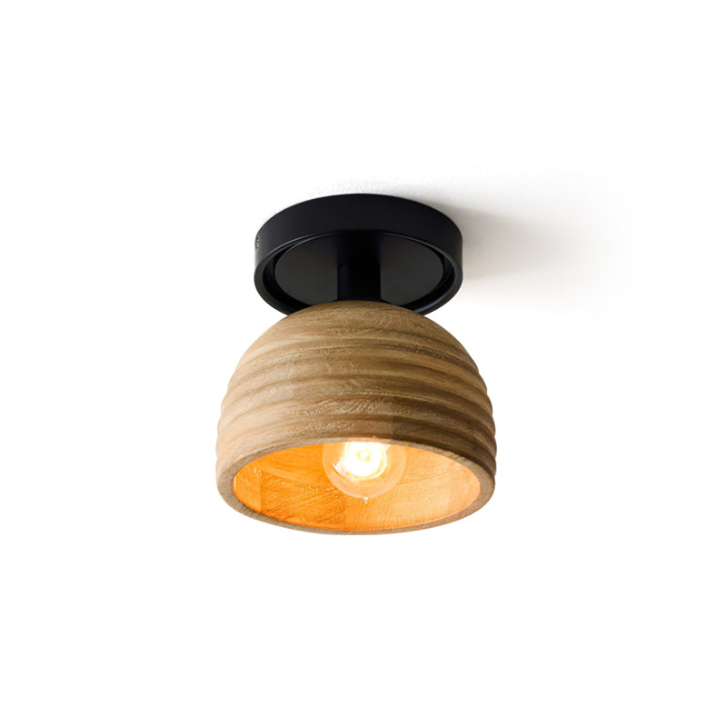 TimberGlow - Ceiling Light with Wooden Accents and Inviting Glow