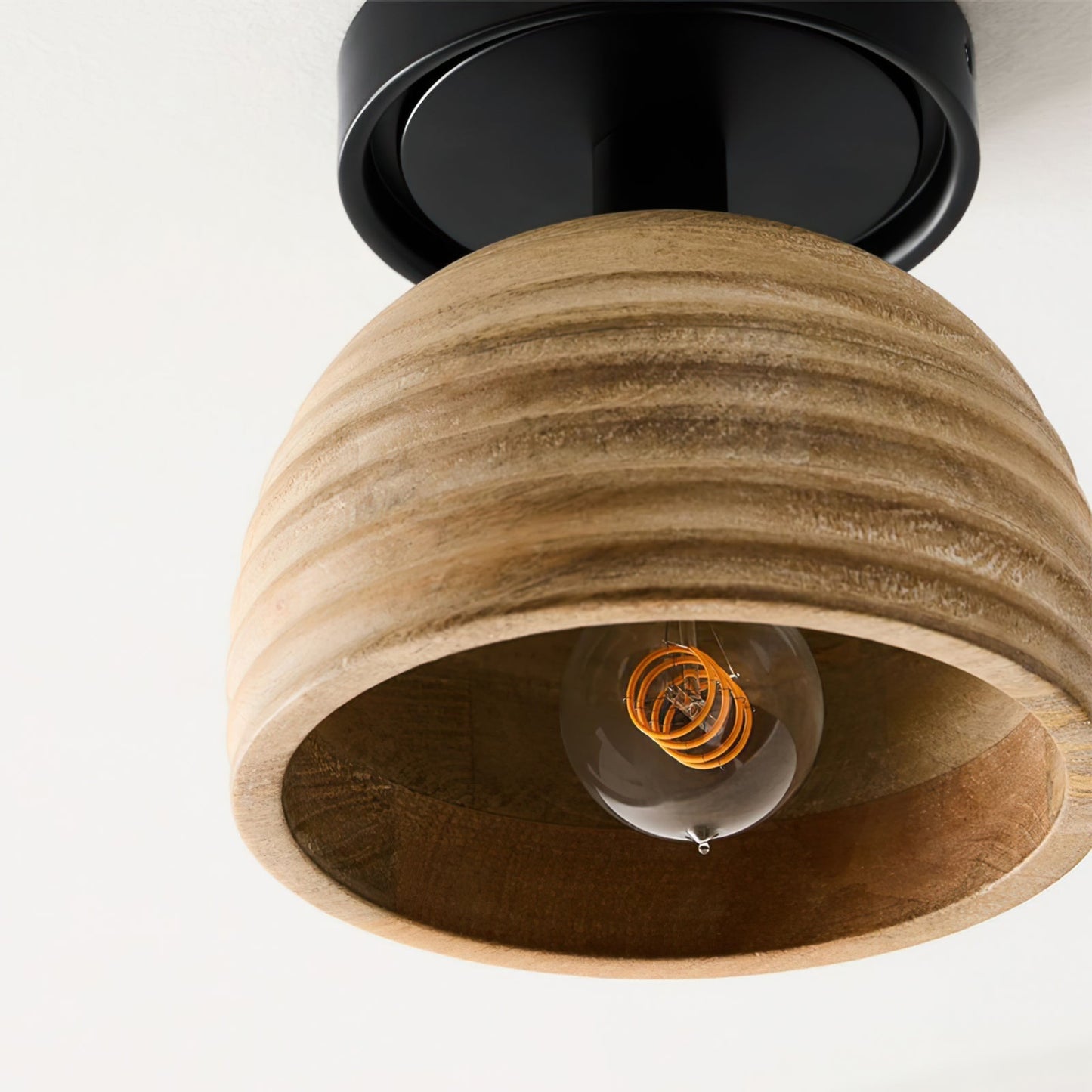 TimberGlow - Ceiling Light with Wooden Accents and Inviting Glow