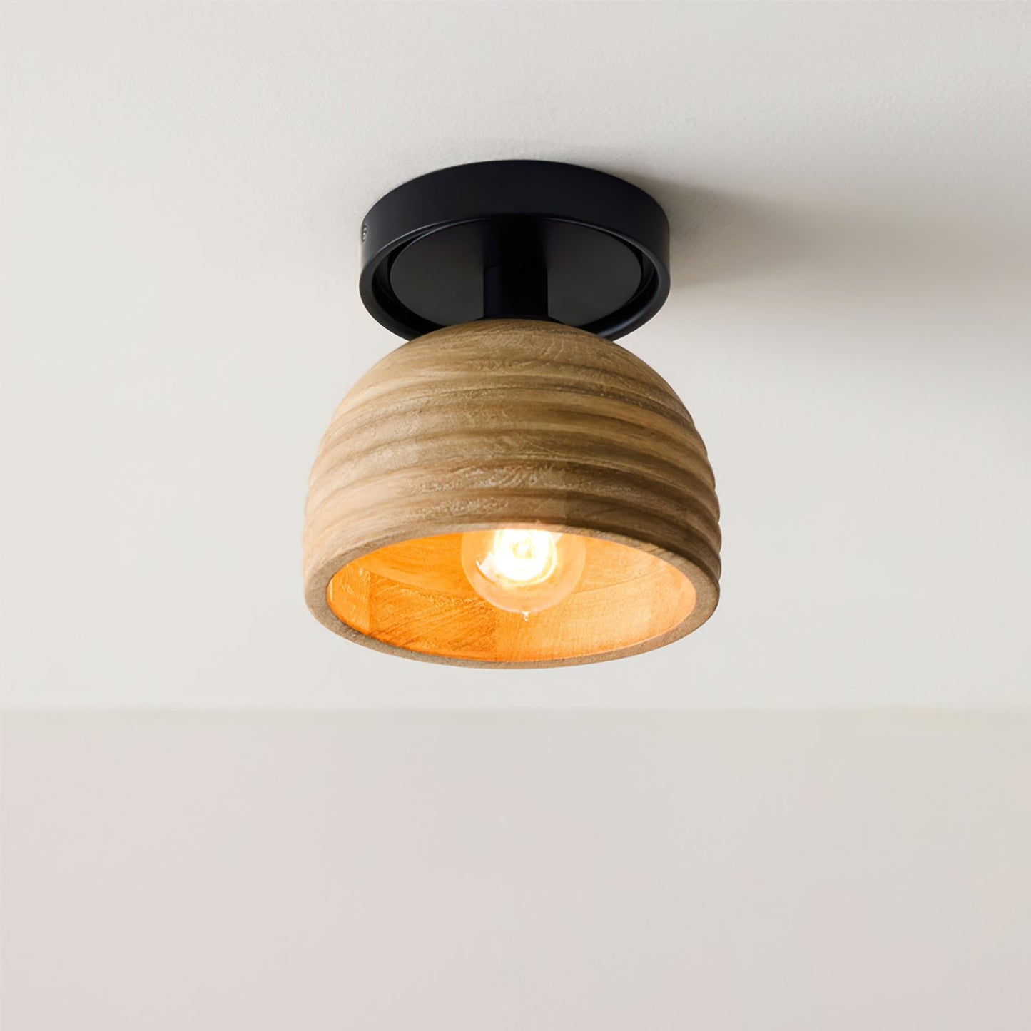 TimberGlow - Ceiling Light with Wooden Accents and Inviting Glow