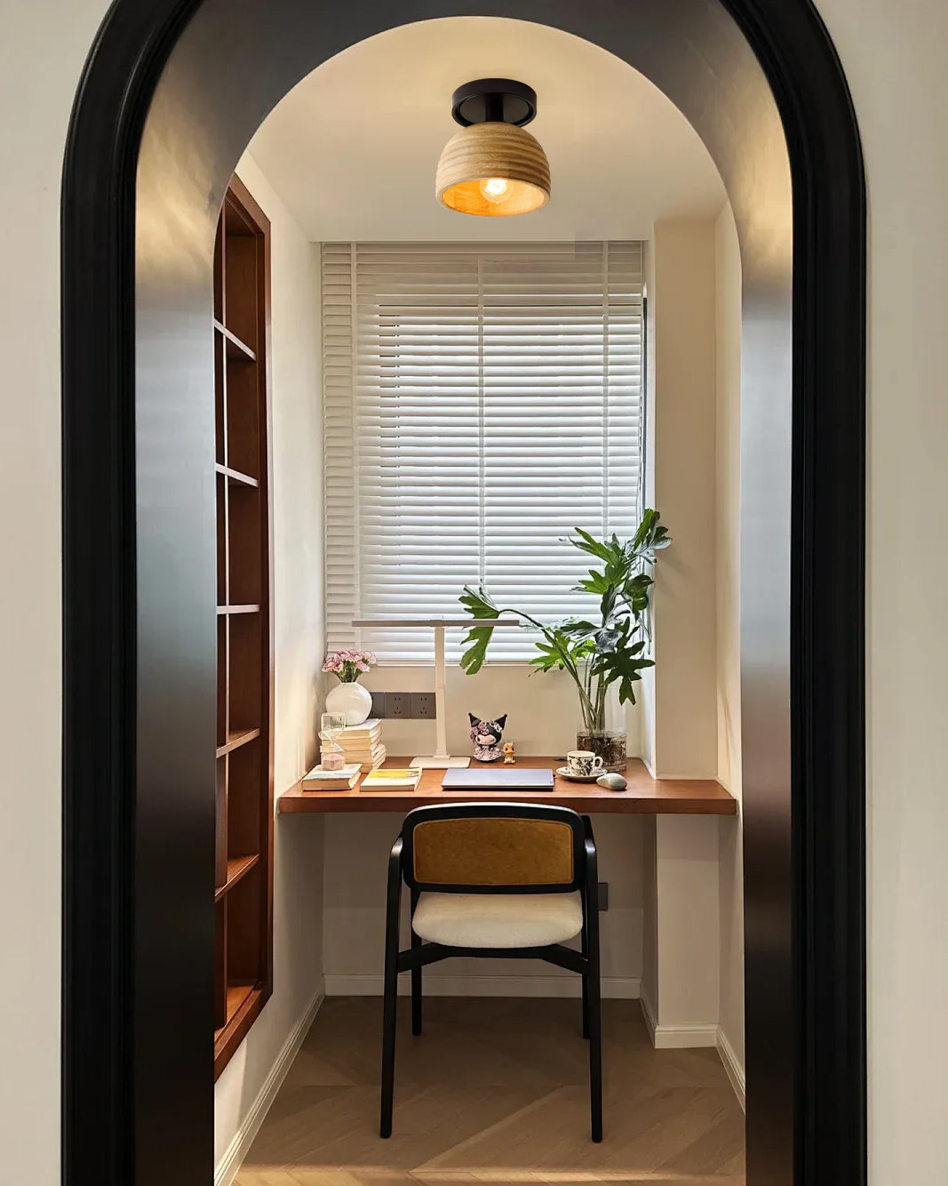 TimberGlow - Ceiling Light with Wooden Accents and Inviting Glow