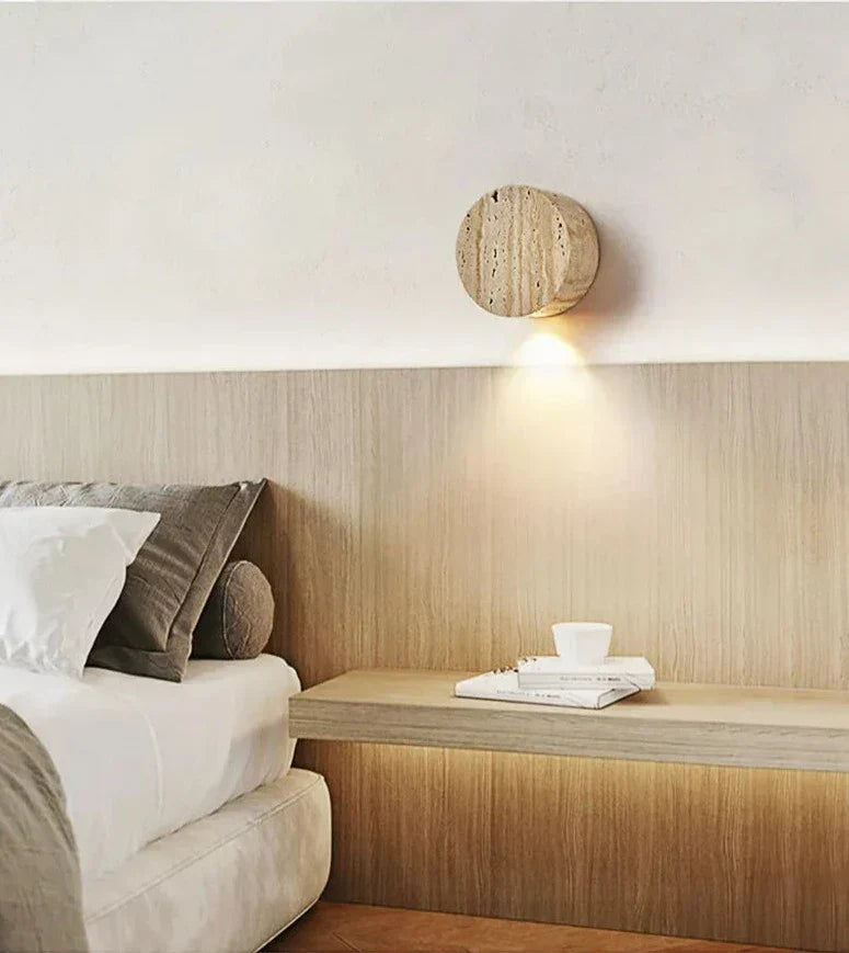 AuraStone - Natural Travertine Sconce