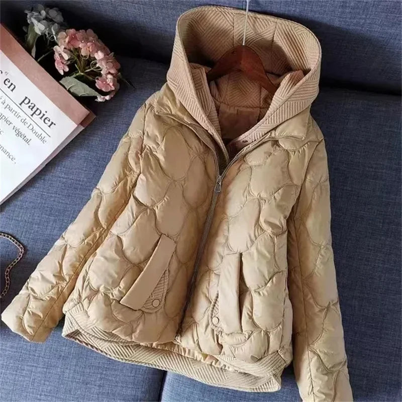 Nina Hooded Winter Parka Jacket - 2024 Thick Cotton Padded Coat for Women