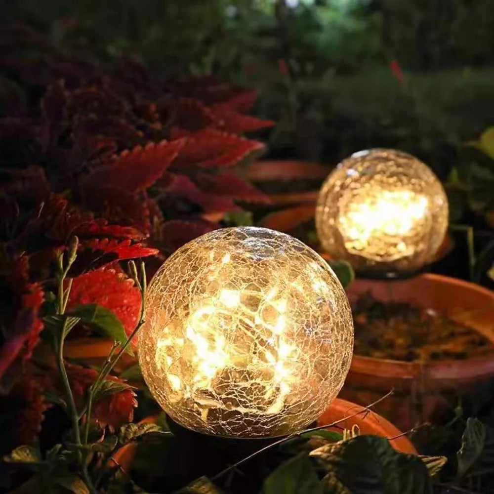 Elegant Solar Garden Lamp - Automatic Outdoor Lights with Crystal Design