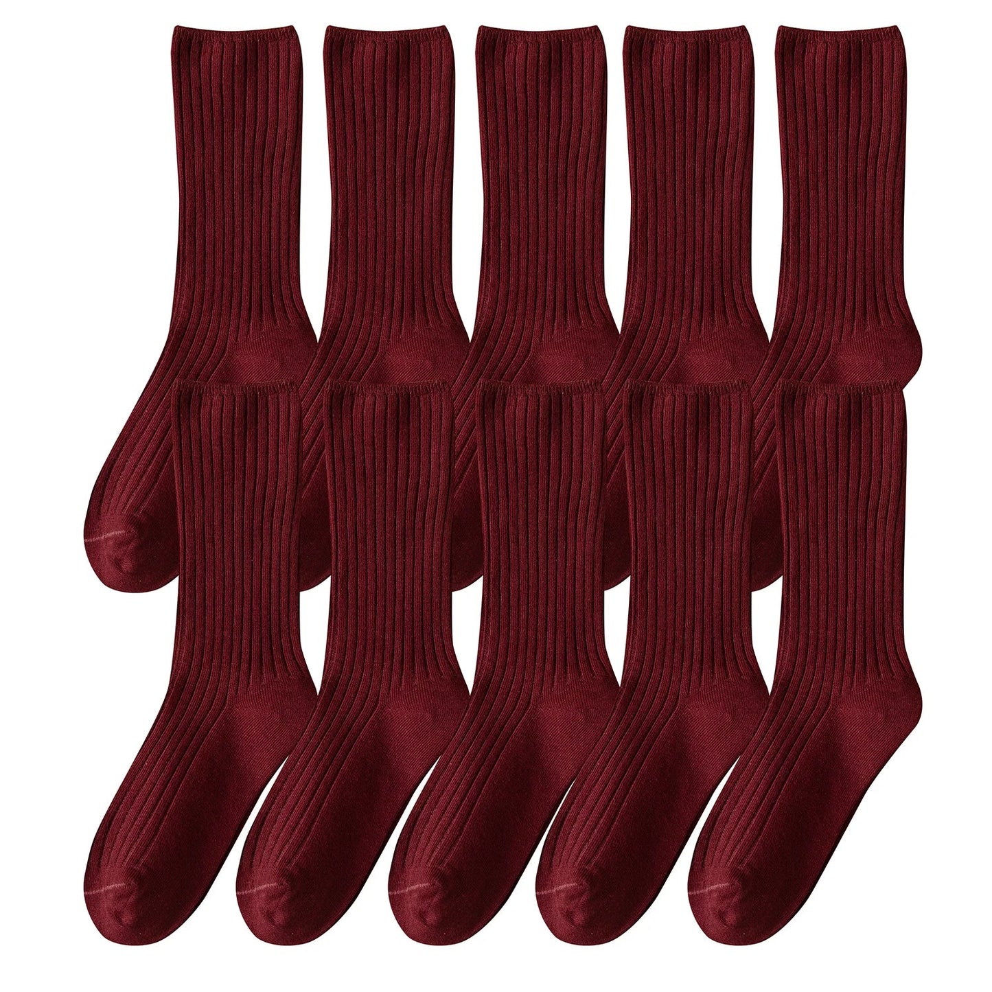 Retro Cotton Loose Socks – 10 Pairs of Autumn & Winter Warmth