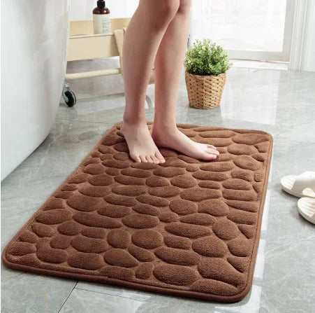 Cobblestone Embossed Non-Slip Bath Mat for Bathroom