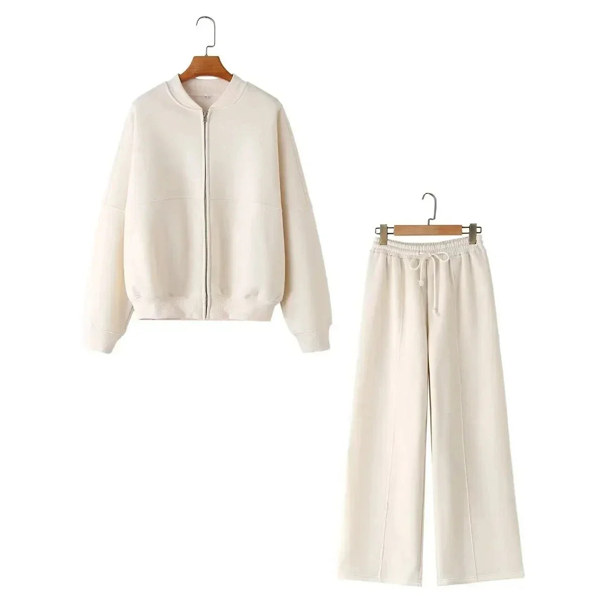 Ella's Cozy Zipper Cardigan Set - Effortless Fall Fashion