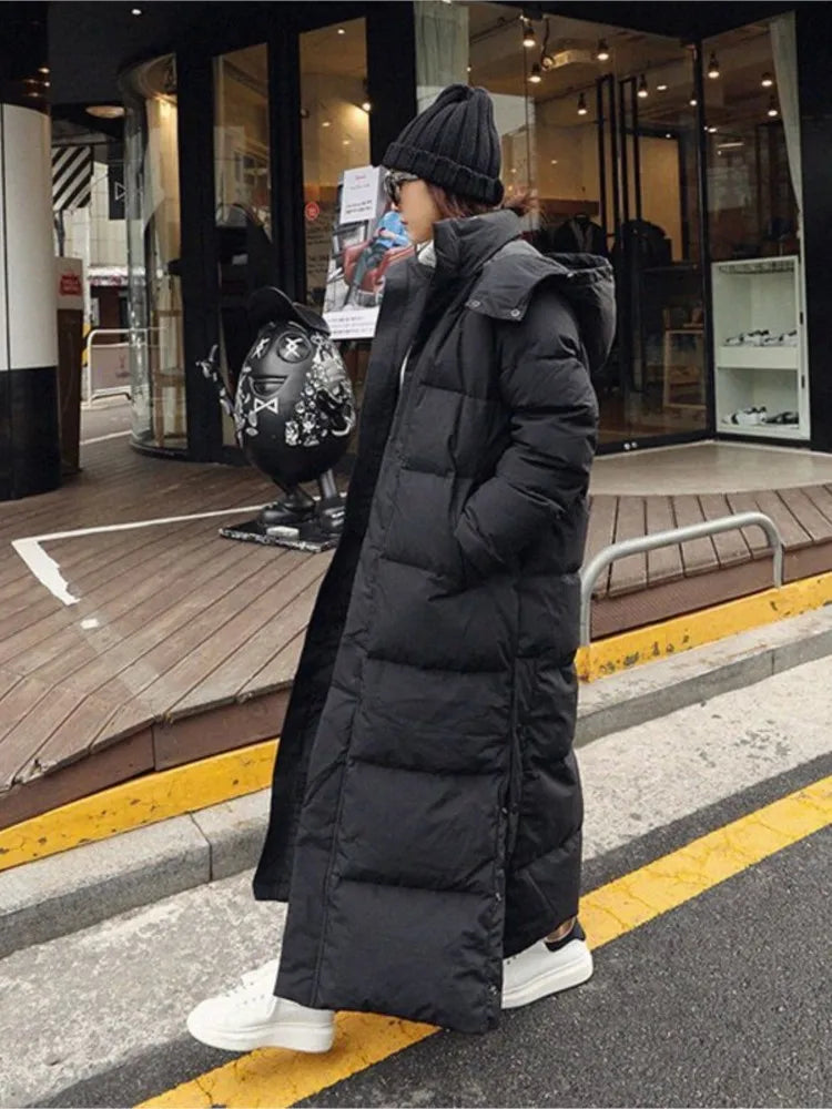 Sheena | Long down jacket with hood for winter