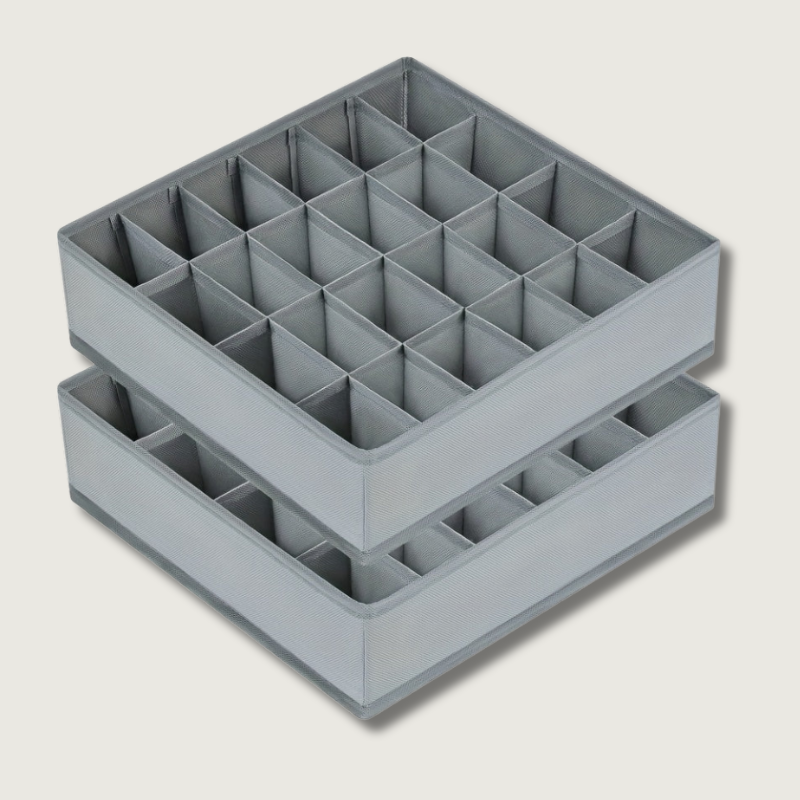FoldBox - 2-Pack Collapsible Storage Bins with 24 Compartments