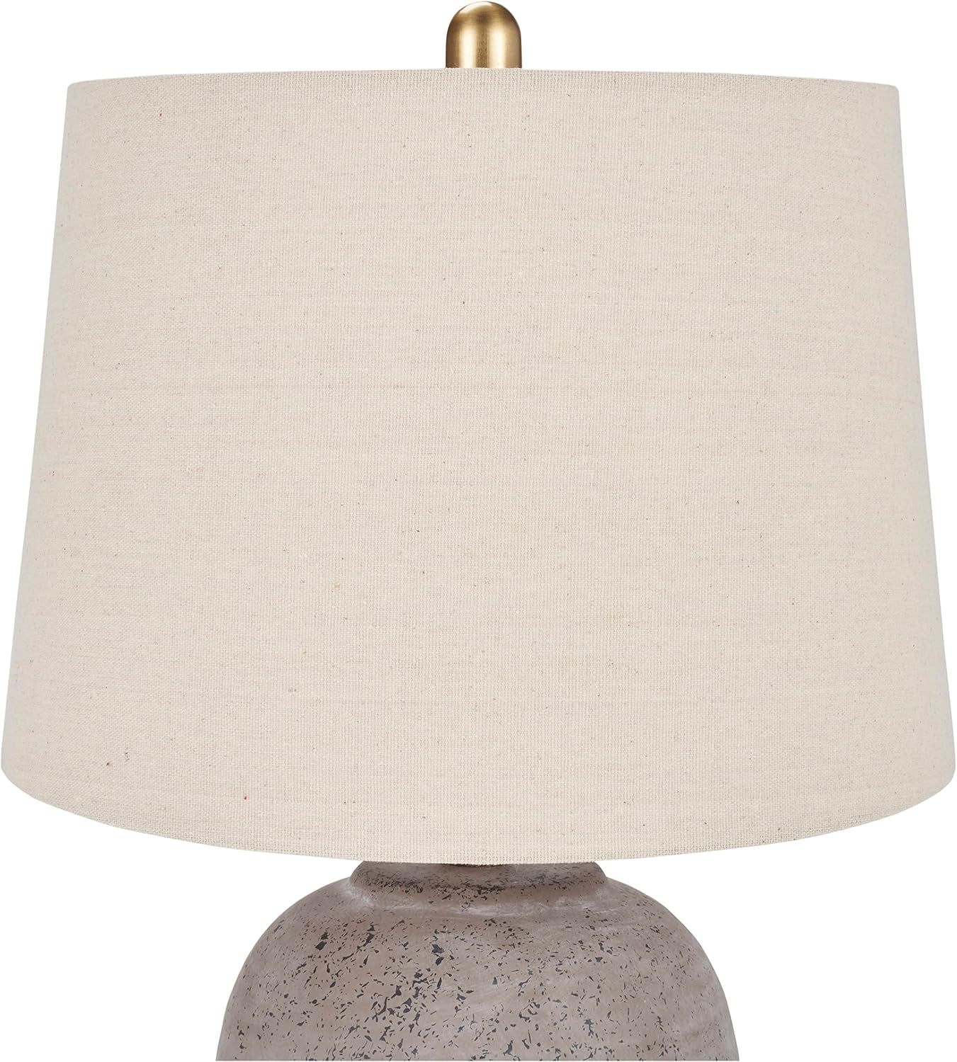 Thelittleesse™ Terraform Cement Table Lamp – Rustic Urn Accent Lamp with Fabric Shade & 3-Way Switch