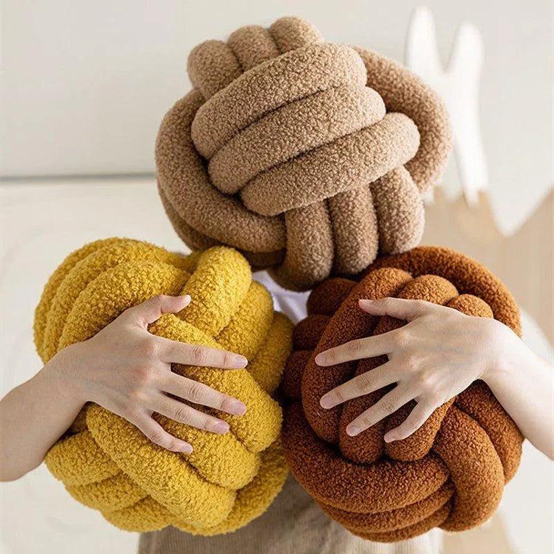 Hand-woven Knotted Ball Cushion │ Sofa Living Room Decorative Spherical Throw Pillow