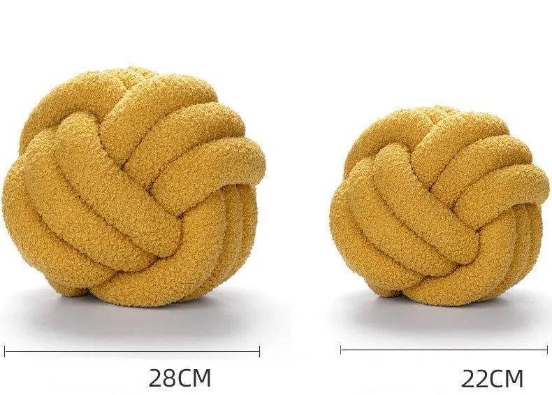 Hand-woven Knotted Ball Cushion │ Sofa Living Room Decorative Spherical Throw Pillow