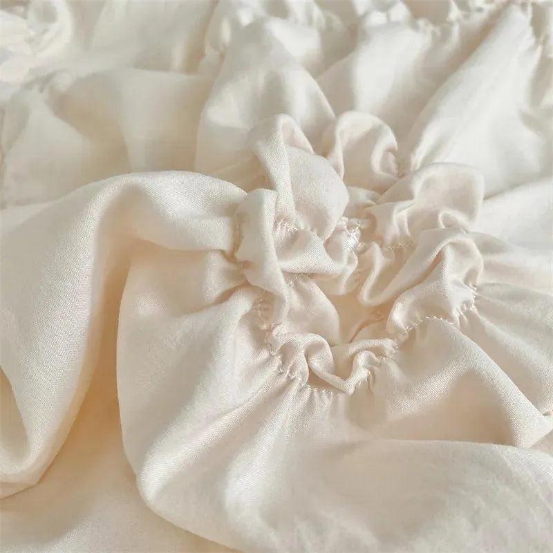 High End Three-dimensional Pinch Pleated Bedding Set │ Modern Boho Quilt Bed Duvet cover Pillow case