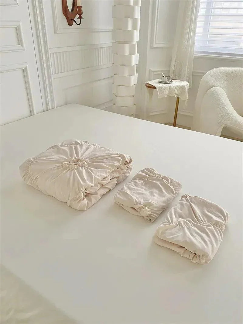 High End Three-dimensional Pinch Pleated Bedding Set │ Modern Boho Quilt Bed Duvet cover Pillow case